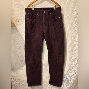 Levi’s 502’s straight cut burgundy corduroy jeans